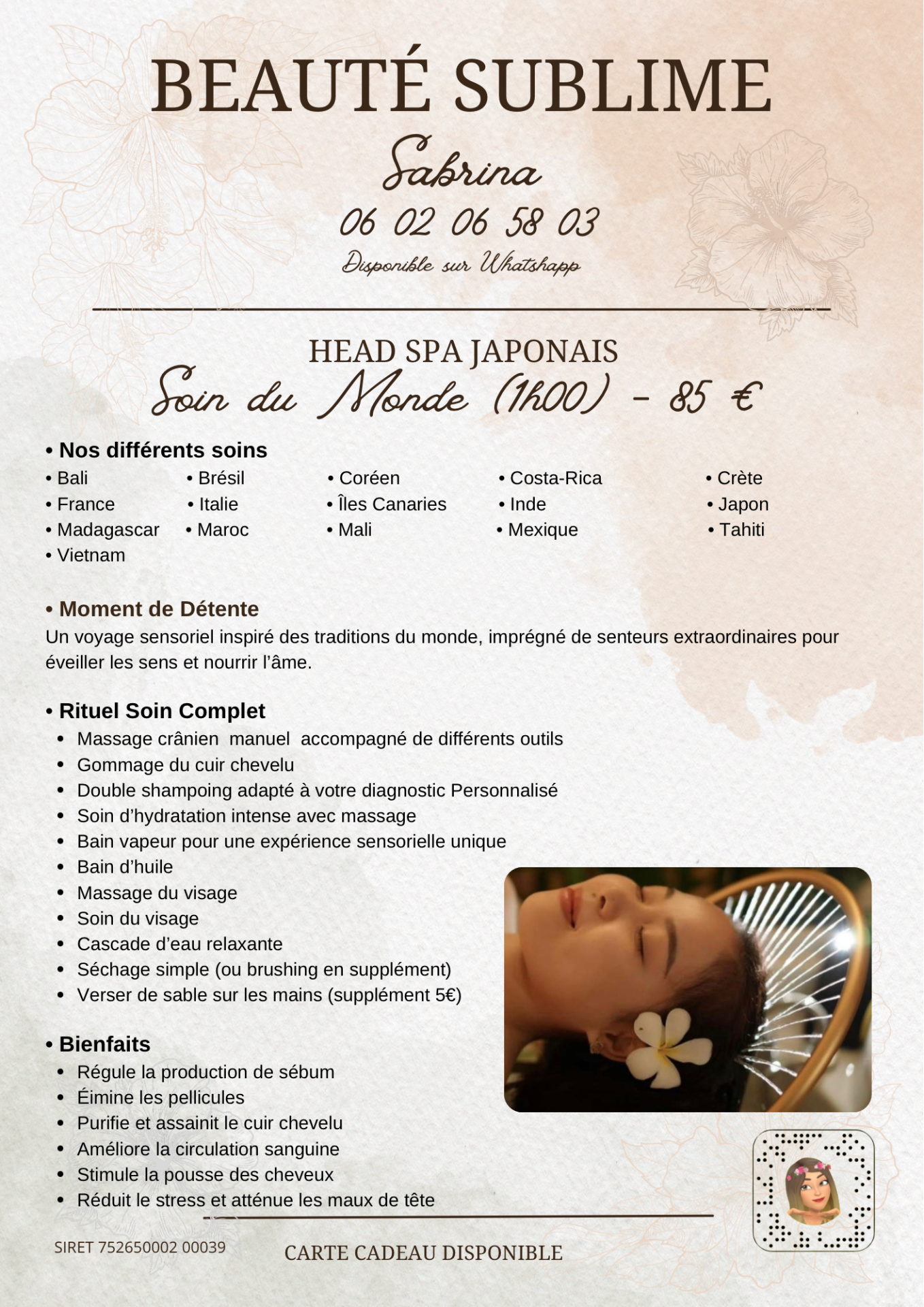 Head Spa -Soin du MOnde