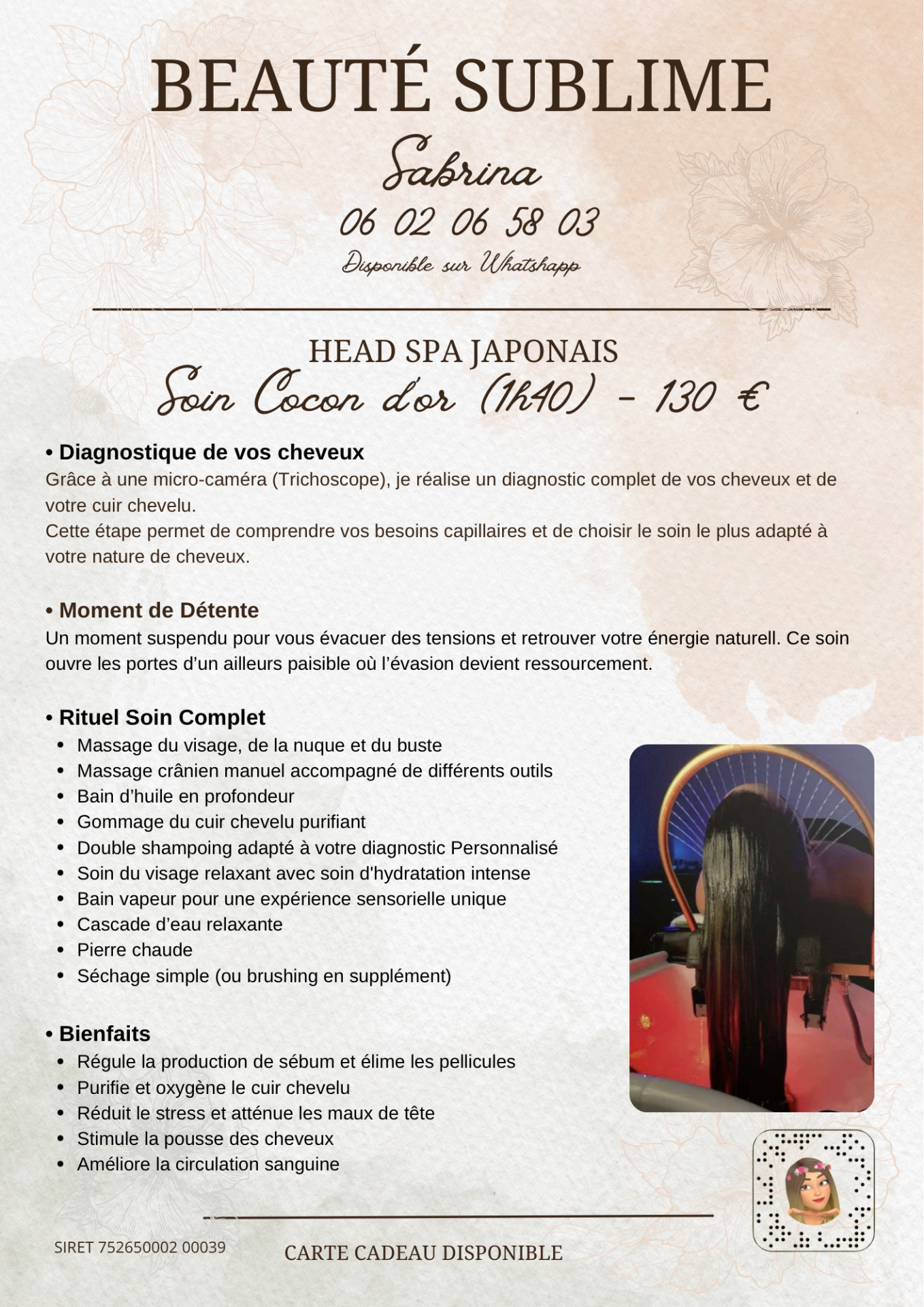 Head Spa -Soin Cocon d'Or